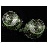 Vintage Uranium Glass Creamer and Sugar Set