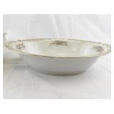 Noritake Rose China Serving Set with Tureen, Gravy Boat, and Oval Bowl
