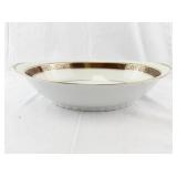 Noritake Corona Oval Serving Bowl, Sugar Bowl, and Creamer Set with Gold Trim