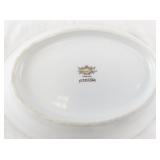 Noritake Corona Oval Serving Bowl, Sugar Bowl, and Creamer Set with Gold Trim