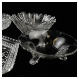 Collection of 5 Pressed and Cut Glass Bowls and Dishes