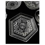Collection of 5 Pressed and Cut Glass Bowls and Dishes