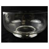 Large Glass Serving Bowl with Silver Electroplate Base