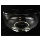 Large Glass Serving Bowl with Silver Electroplate Base