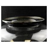 Large Glass Serving Bowl with Silver Electroplate Base