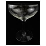 Set of 7 Vintage Etched Glass Champagne Coupes