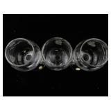 Set of 3 Tuscany Handmade Etched Wine Glasses