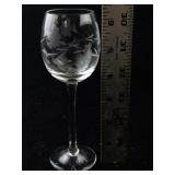 Set of 3 Tuscany Handmade Etched Wine Glasses