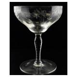 Marion Glass Etched Low Sherbet Stemware