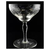 Marion Glass Etched Low Sherbet Stemware