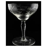 Marion Glass Etched Low Sherbet Stemware