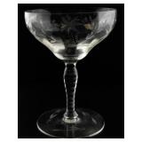 Marion Glass Etched Low Sherbet Stemware