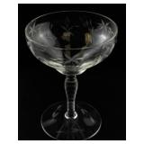 Marion Glass Etched Low Sherbet Stemware