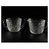 Anchor Hocking Stars & Bars Creamer and Sugar Set