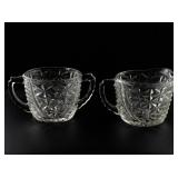 Anchor Hocking Stars & Bars Creamer and Sugar Set