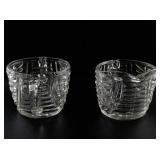 Anchor Hocking Stars & Bars Creamer and Sugar Set