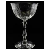 Set of 5 Fostoria Cut Wheat Tall Champagne Sherbet Glasses