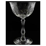 Set of 5 Fostoria Cut Wheat Tall Champagne Sherbet Glasses