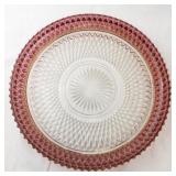 Vintage Pink Diamond Point Glass Platter