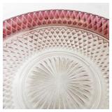 Vintage Pink Diamond Point Glass Platter