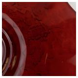Ruby Red Pressed Glass Serving Platter with Grapevine Pattern