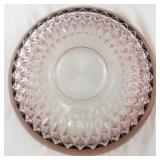 Vintage Clear and Cranberry Glass Serving Bowl