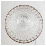 Antique Pressed Glass Lidded Compote with Ruby Flash Band