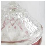 Antique Pressed Glass Lidded Compote with Ruby Flash Band