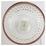 Antique Pressed Glass Lidded Compote with Ruby Flash Band