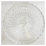 Antique Pressed Glass Lidded Compote with Ruby Flash Band