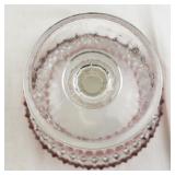 Antique Pressed Glass Lidded Compote with Ruby Flash Band
