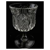 Set of 4 Pressed Glass Goblets with Decorative Pattern