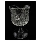Set of 4 Pressed Glass Goblets with Decorative Pattern