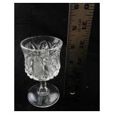 Set of 4 Pressed Glass Goblets with Decorative Pattern