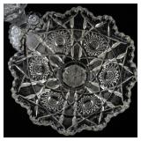 Pair of Vintage Pressed Glass Compote Dishes with Intricate Patterns