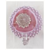 Victorian Pink Opalescent Hobnail Glass Cruet with Stopper - Cracked Spout