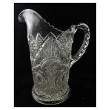 Vintage Pressed Glass Water Pitcher with 4 Matching Tumblers
