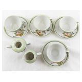 Vintage Toy Porcelain Tea Set Made in Japan, Floral Pattern
