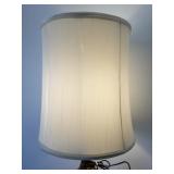 Vintage Brass and Black Table Lamp with Pleated Shade