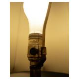 Vintage Brass and Black Table Lamp with Pleated Shade
