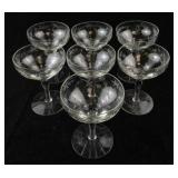 Marion Glass Etched Low Sherbet Stemware