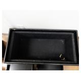 Black Faux Leather Storage Ottoman with Removable Lids and Stools