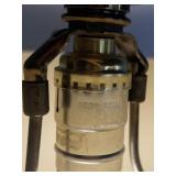 Vintage Brass Table Lamp with Pleated Fabric Shade