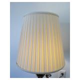 Vintage Brass Table Lamp with Pleated Fabric Shade