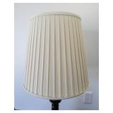 Vintage Brass Table Lamp with Pleated Fabric Shade