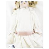 Heritage Mint Collection Porcelain Doll with Blonde Hair and Victorian Dress