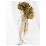 Sweetheart Collection Porcelain Doll with Curly Hair and Floral Dress