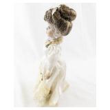 Porcelain Victorian-Style Doll with Lace Dress and Veil