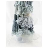 Porcelain Victorian Style Doll with Blue Dress and Veil