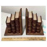 Pair of Decorative Faux Book Bookends with Wood Base